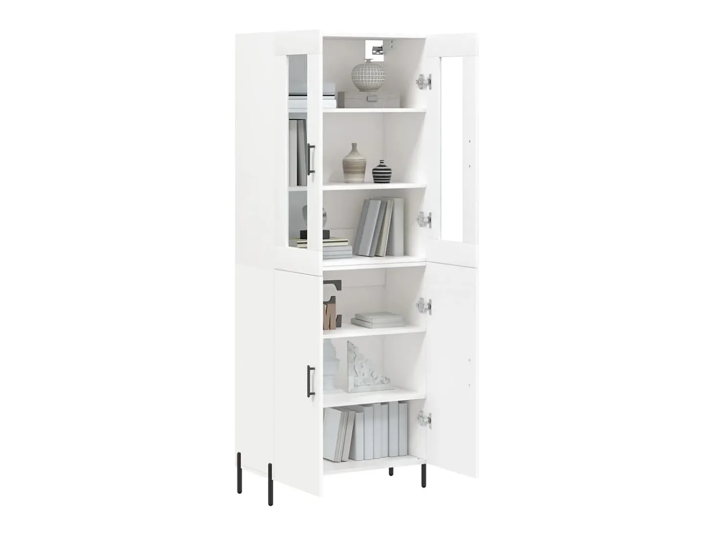 Aparador alto blanco 69,5x34x180 cm Madera contrachapada
