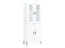 Aparador alto blanco 69,5x34x180 cm Madera contrachapada