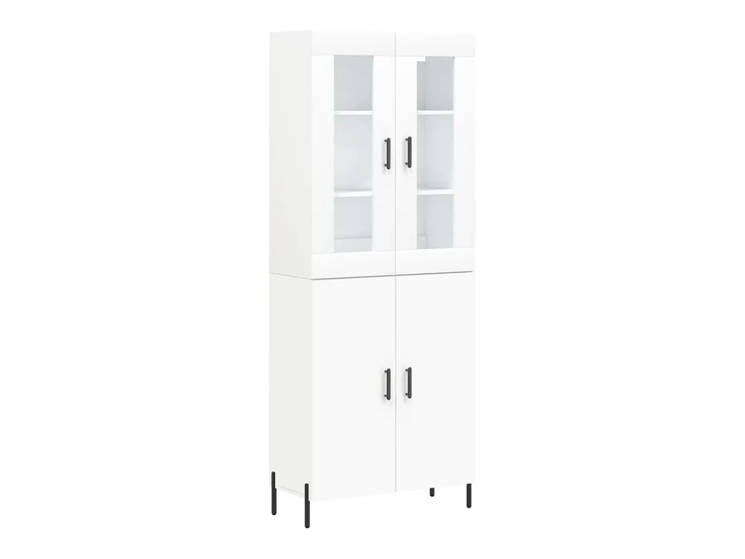 Aparador alto blanco 69,5x34x180 cm Madera contrachapada