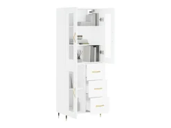 Aparador alto blanco 69,5x34x180 cm Madera contrachapada