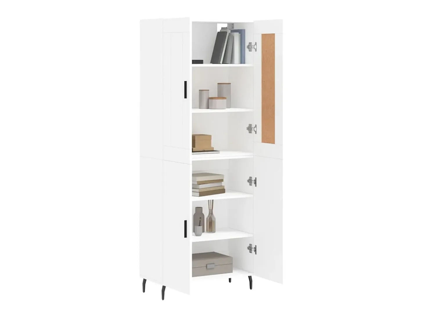 Aparador alto blanco 69,5x34x180 cm Madera contrachapada
