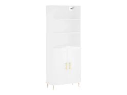 Aparador alto blanco 69,5x34x180 cm Madera contrachapada