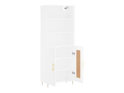 Aparador alto blanco 69,5x34x180 cm Madera contrachapada