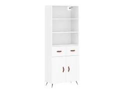 Aparador alto blanco 69,5x34x180 cm Madera contrachapada
