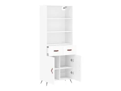 Aparador alto blanco 69,5x34x180 cm Madera contrachapada