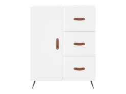 Aparador alto blanco 69,5x34x180 cm Madera contrachapada