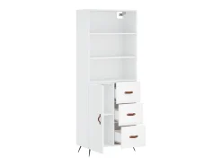 Aparador alto blanco 69,5x34x180 cm Madera contrachapada