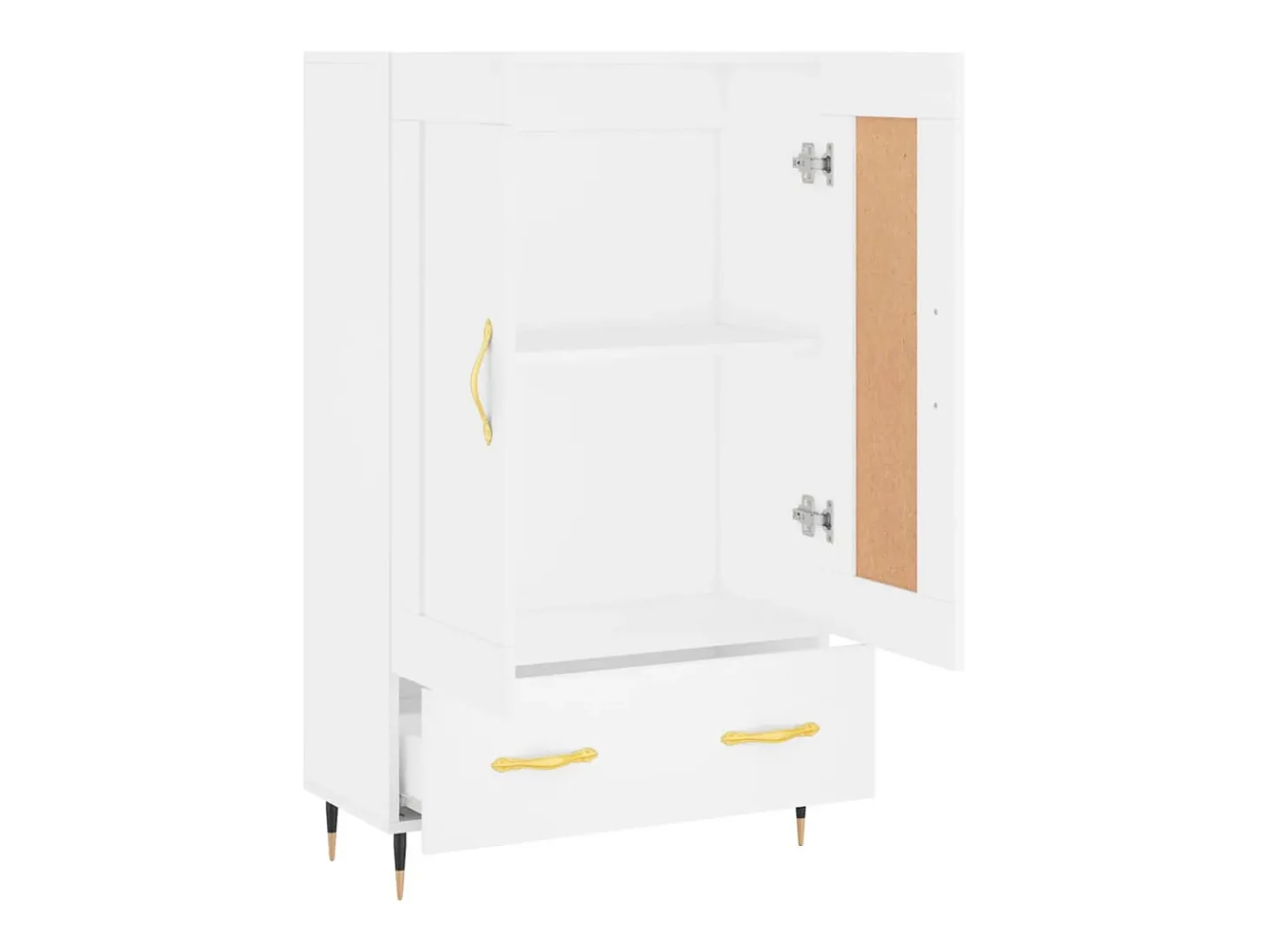 Aparador alto blanco 69,5x31x115 cm madera contrachapada