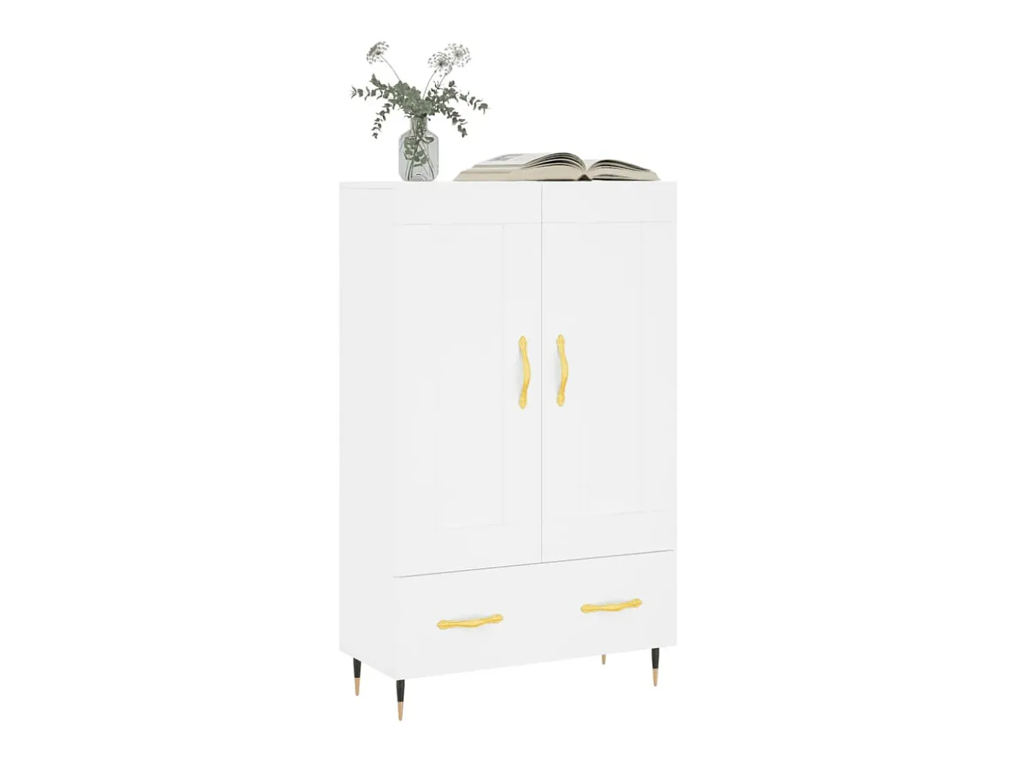 Aparador alto blanco 69,5x31x115 cm madera contrachapada