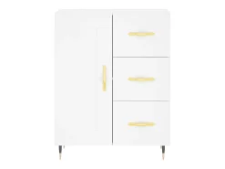 Aparador alto blanco 69,5x34x180 cm Madera contrachapada
