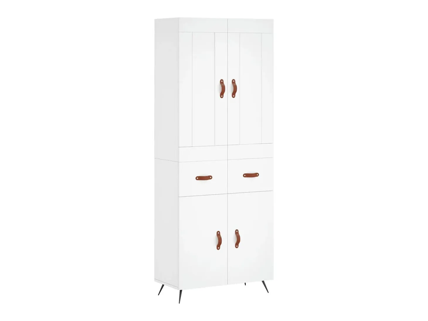 Aparador alto blanco 69,5x34x180 cm Madera contrachapada