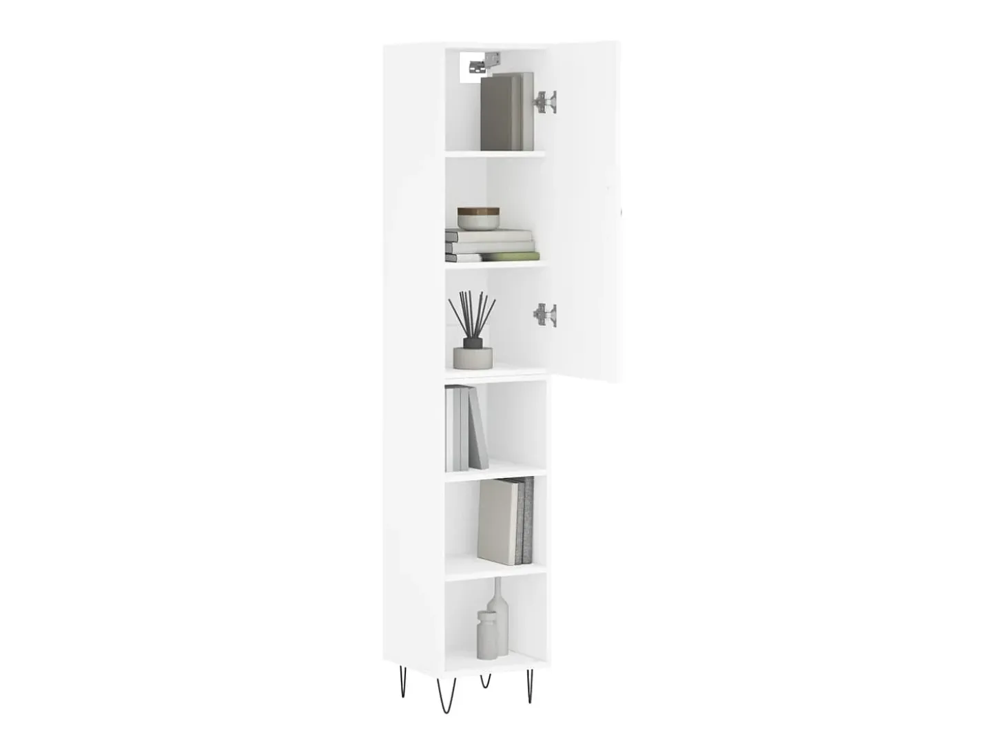 Aparador alto blanco 34,5x34x180 cm Madera contrachapada