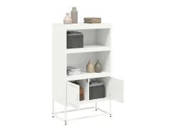 Aparador alto blanco 68,5x38,5x123,5 cm acero