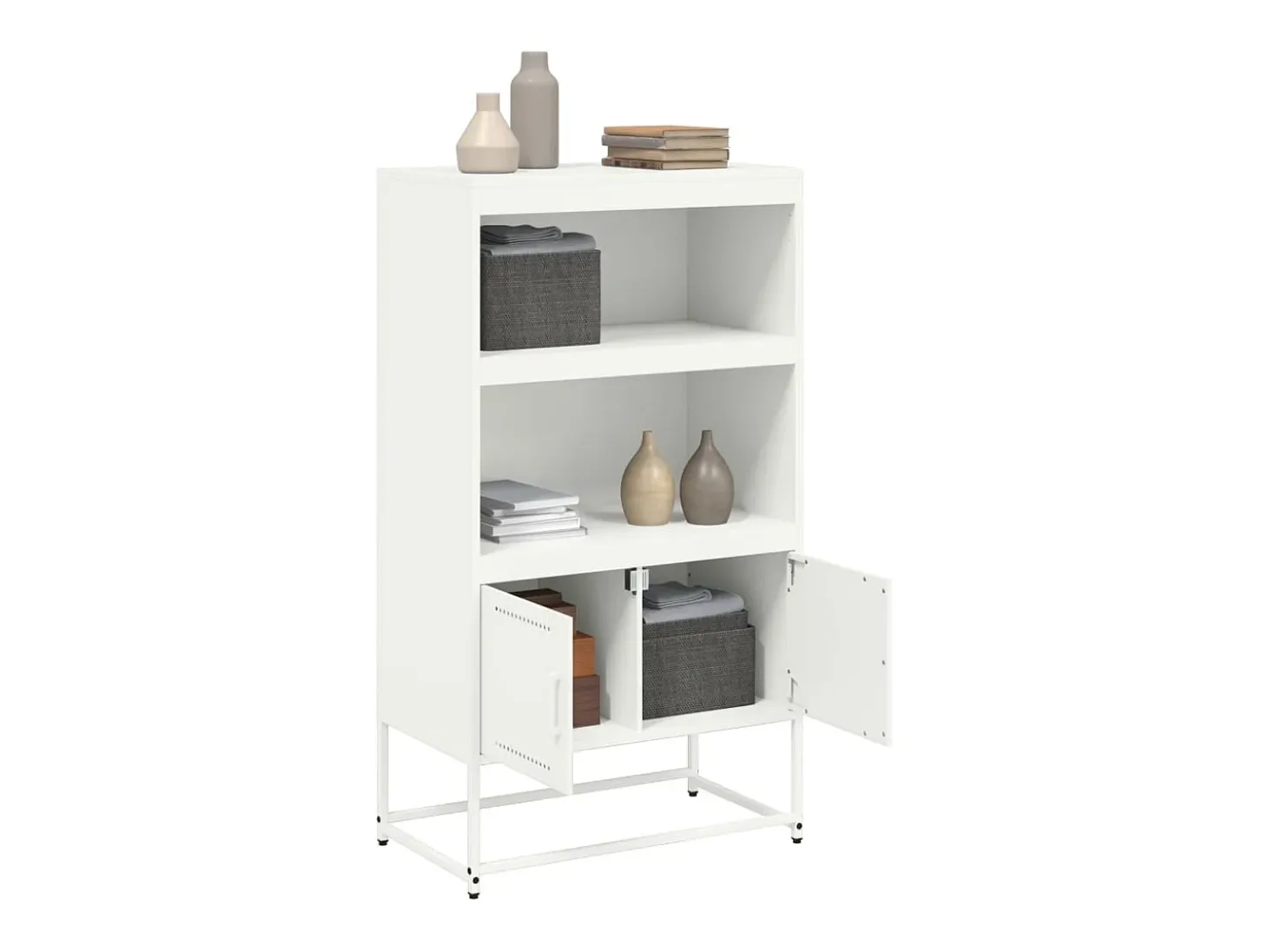 Aparador alto blanco 68,5x38,5x123,5 cm acero