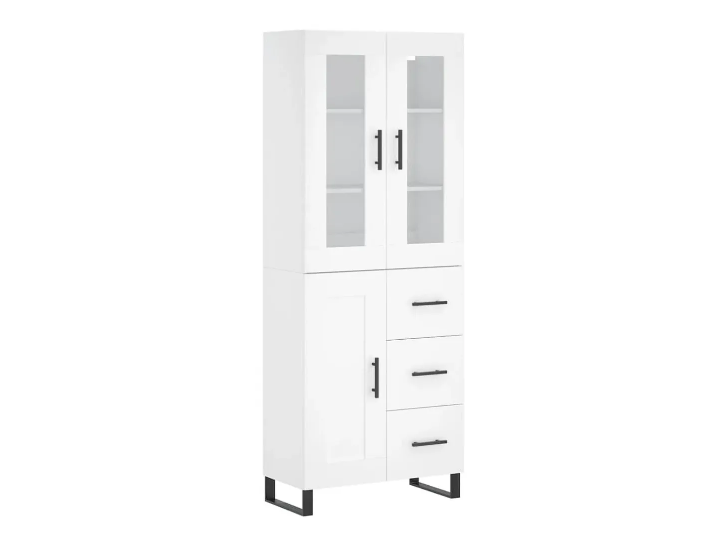 Aparador alto blanco 69,5x34x180 cm Madera contrachapada