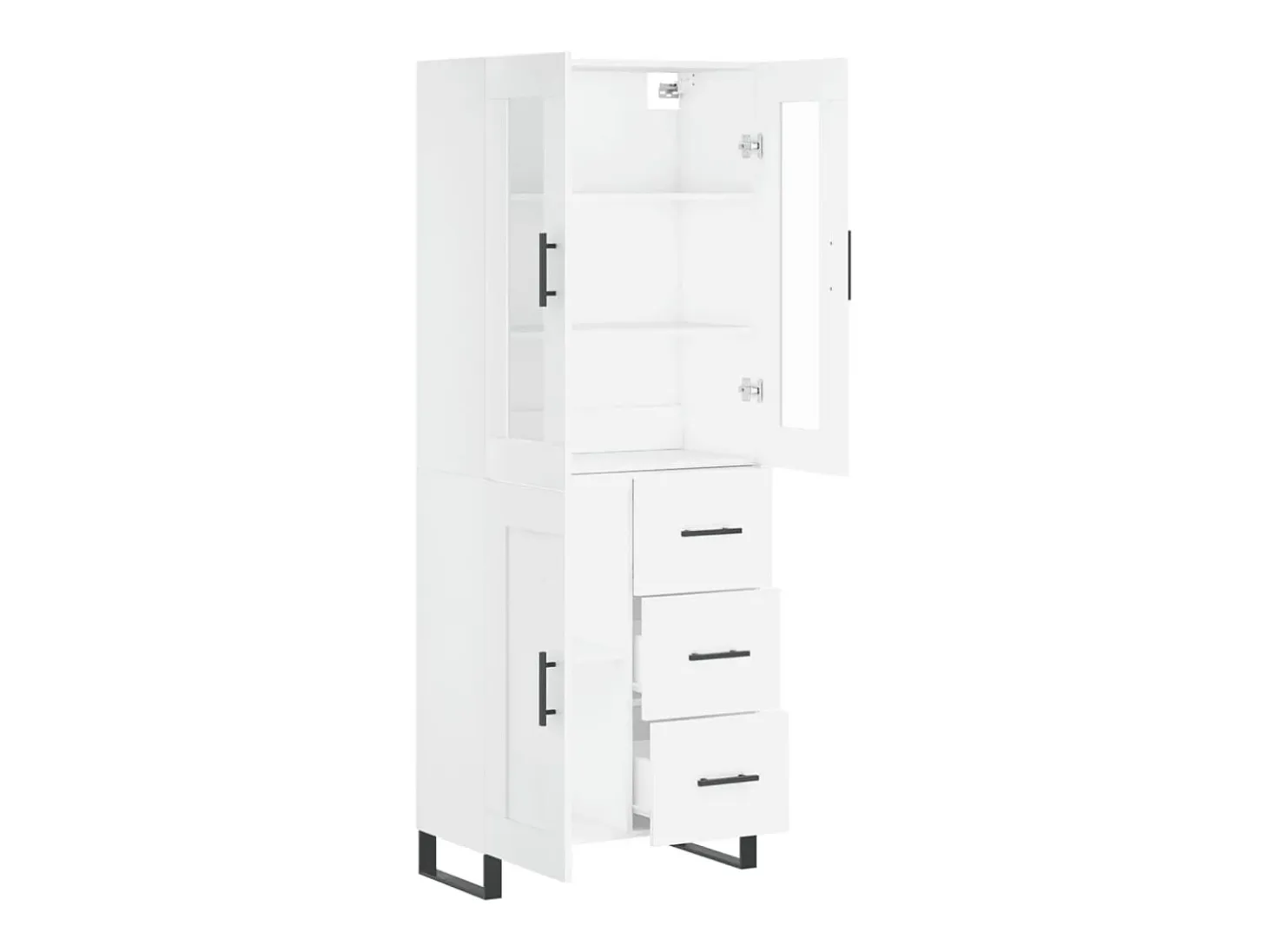 Aparador alto blanco 69,5x34x180 cm Madera contrachapada