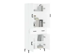 Aparador alto blanco 69,5x34x180 cm Madera contrachapada