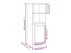 Aparador alto blanco 36x35,5x103,5 cm madera contrachapada
