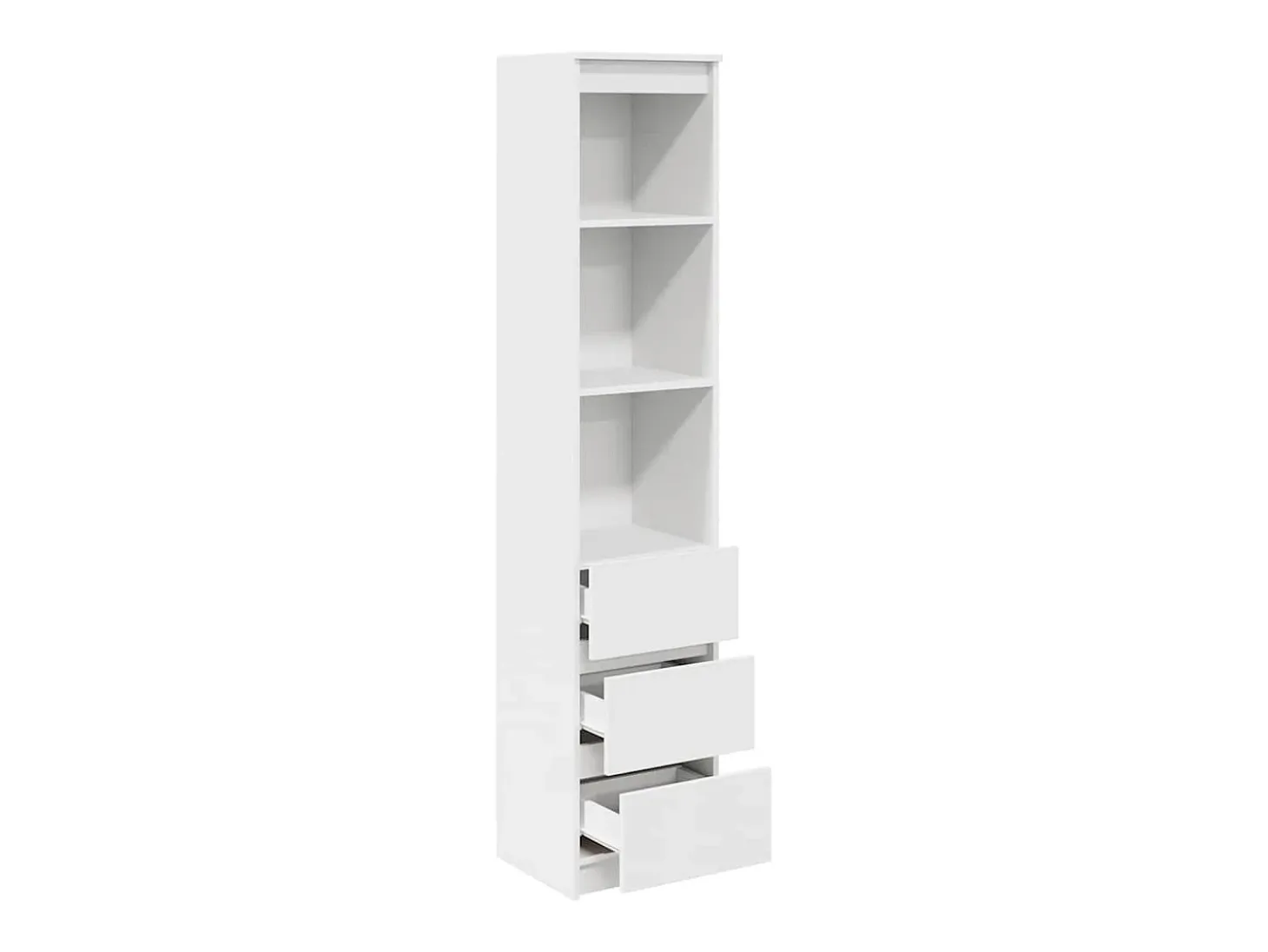 Aparador alto blanco 37,5x35x180 cm madera de ingeniería
