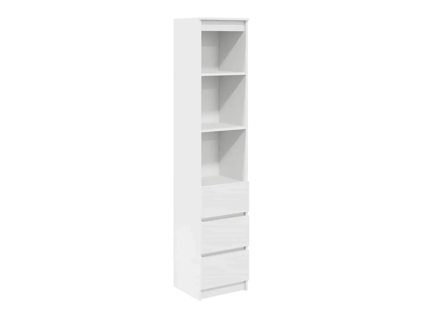 Aparador alto blanco 37,5x35x180 cm madera de ingeniería