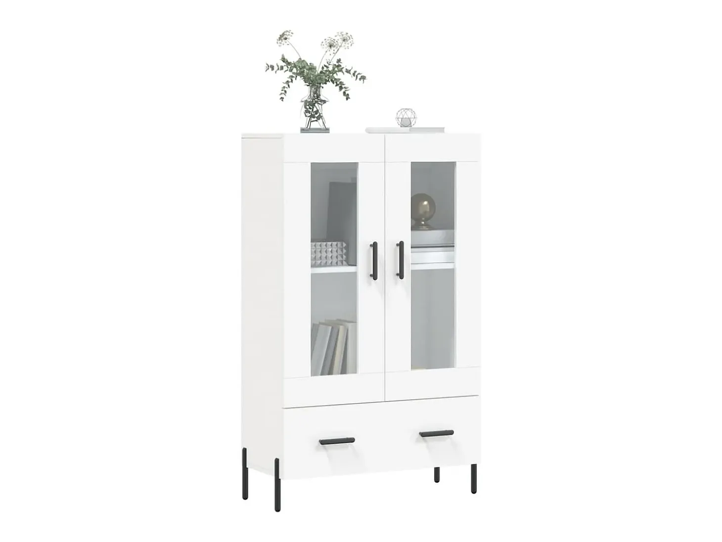 Aparador alto blanco 69,5x31x115 cm madera contrachapada