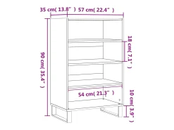 Aparador alto blanco 57x35x90 cm madera contrachapada