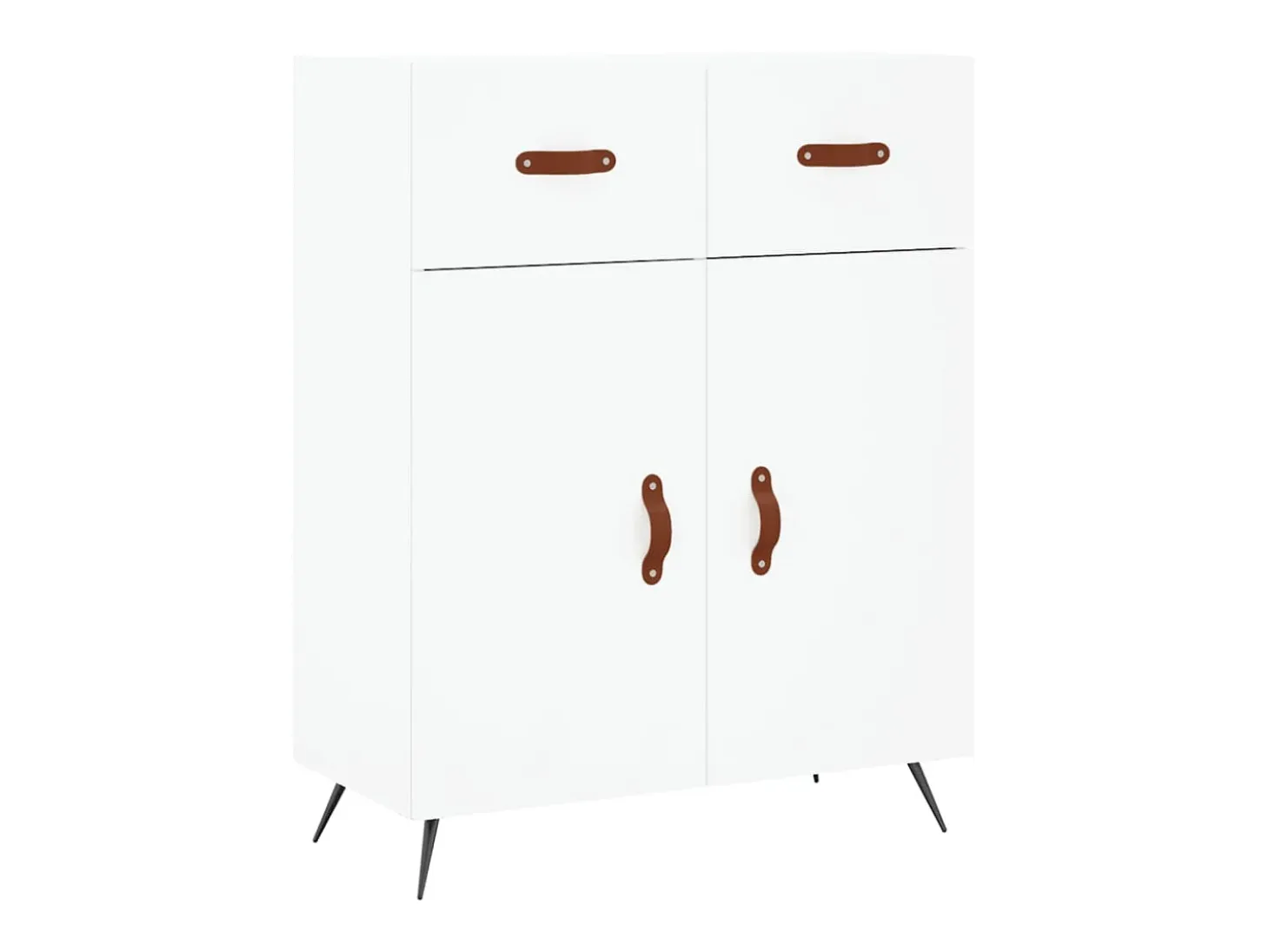 Aparador alto blanco 69,5x34x180 cm Madera contrachapada
