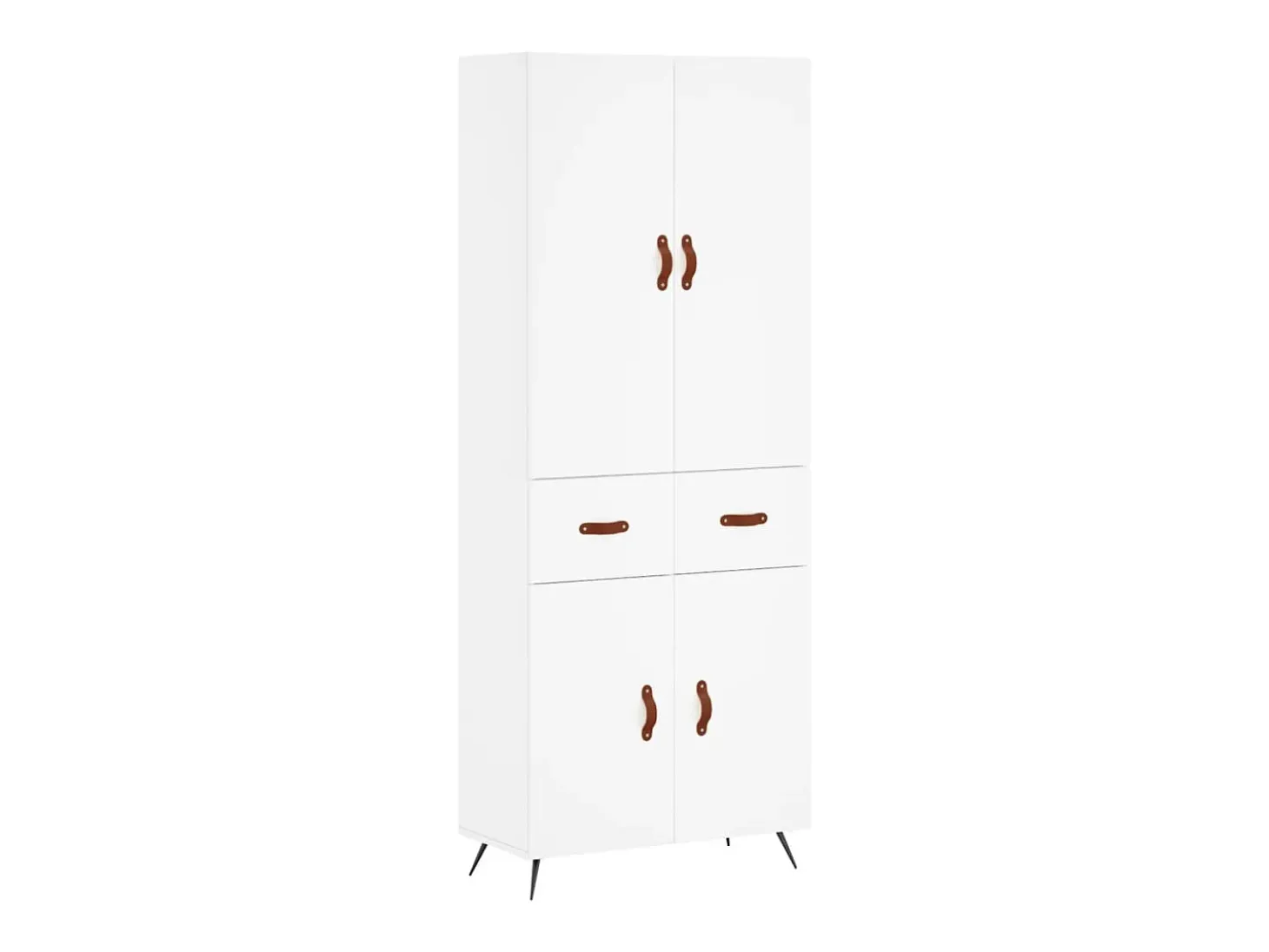 Aparador alto blanco 69,5x34x180 cm Madera contrachapada