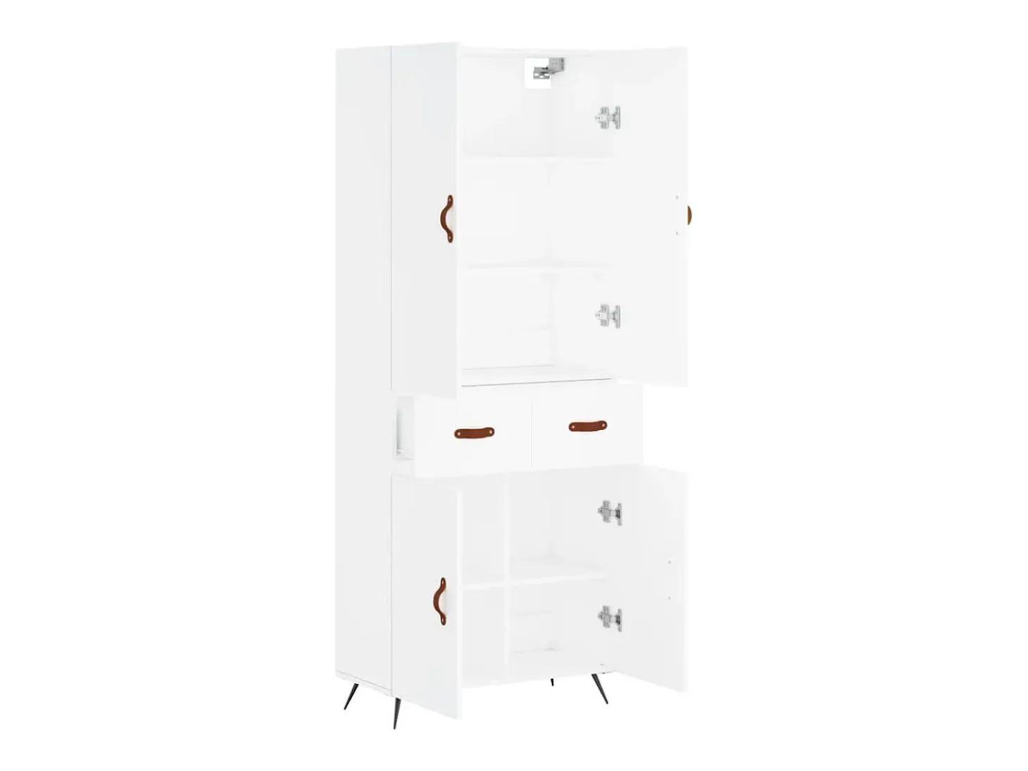 Aparador alto blanco 69,5x34x180 cm Madera contrachapada