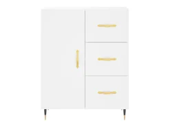 Aparador alto blanco 69,5x34x180 cm Madera contrachapada