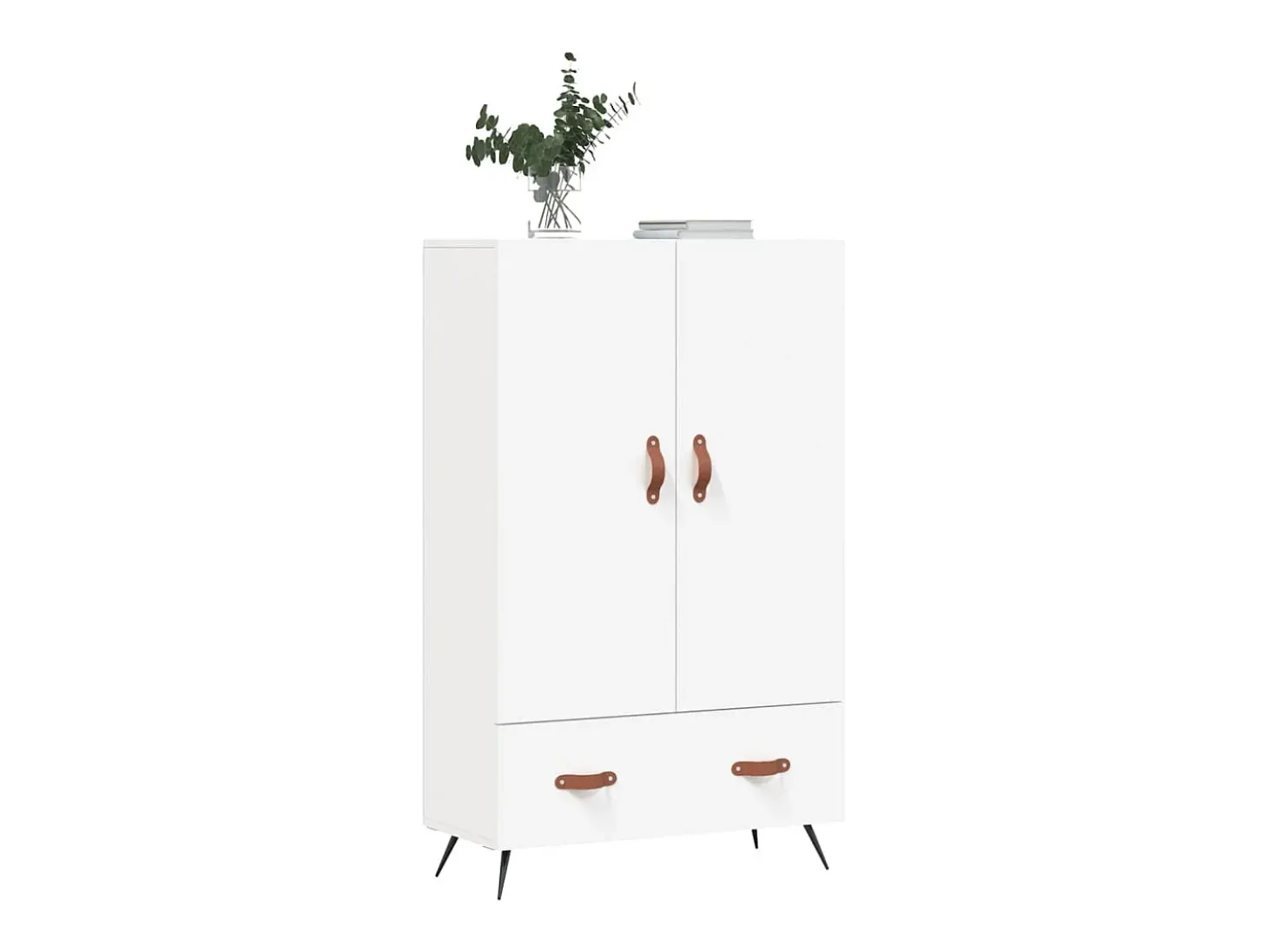 Aparador alto blanco 69,5x31x115 cm madera contrachapada