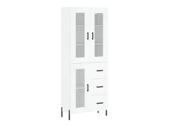 Aparador alto blanco 69,5x34x180 cm Madera contrachapada