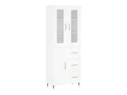 Aparador alto blanco 69,5x34x180 cm Madera contrachapada