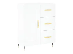 Aparador alto blanco 69,5x34x180 cm Madera contrachapada