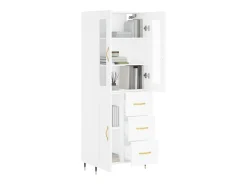 Aparador alto blanco 69,5x34x180 cm Madera contrachapada