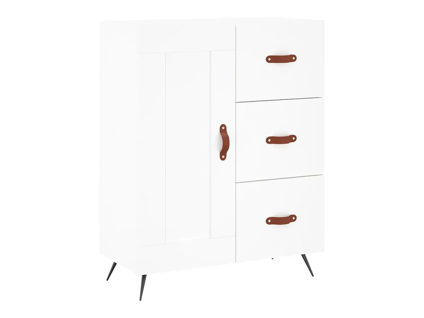 Aparador alto blanco 69,5x34x180 cm Madera contrachapada
