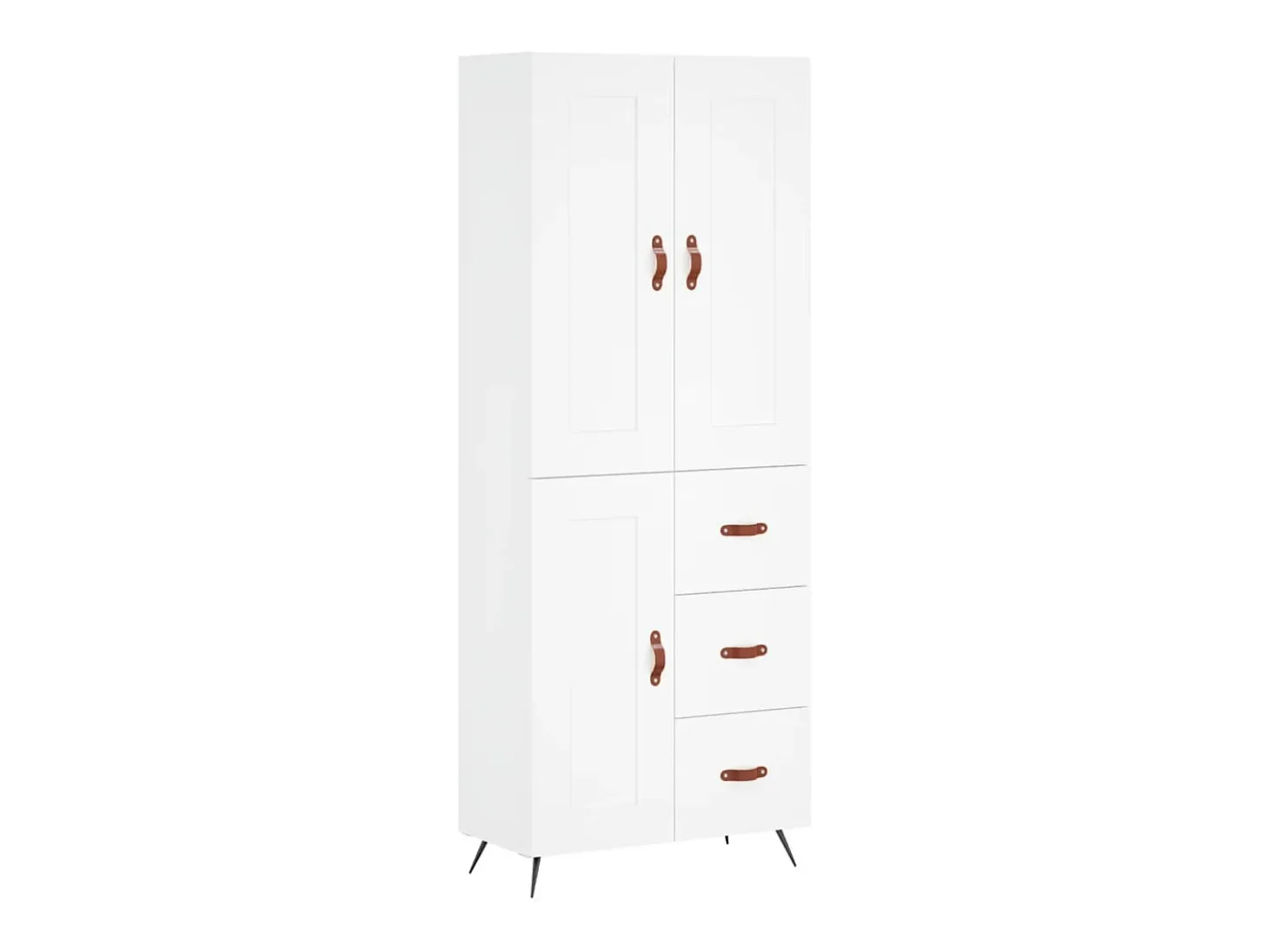 Aparador alto blanco 69,5x34x180 cm Madera contrachapada