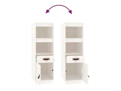 Aparador alto Blanco 34x40x108,5 cm Madera maciza de pino