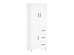 Aparador alto blanco 69,5x34x180 cm Madera contrachapada