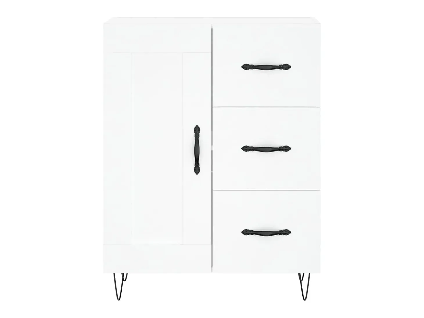 Aparador alto blanco 69,5x34x180 cm Madera contrachapada