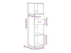 Aparador alto blanco 30x42,5x124 cm madera contrachapada