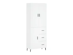 Aparador alto blanco 69,5x34x180 cm Madera contrachapada