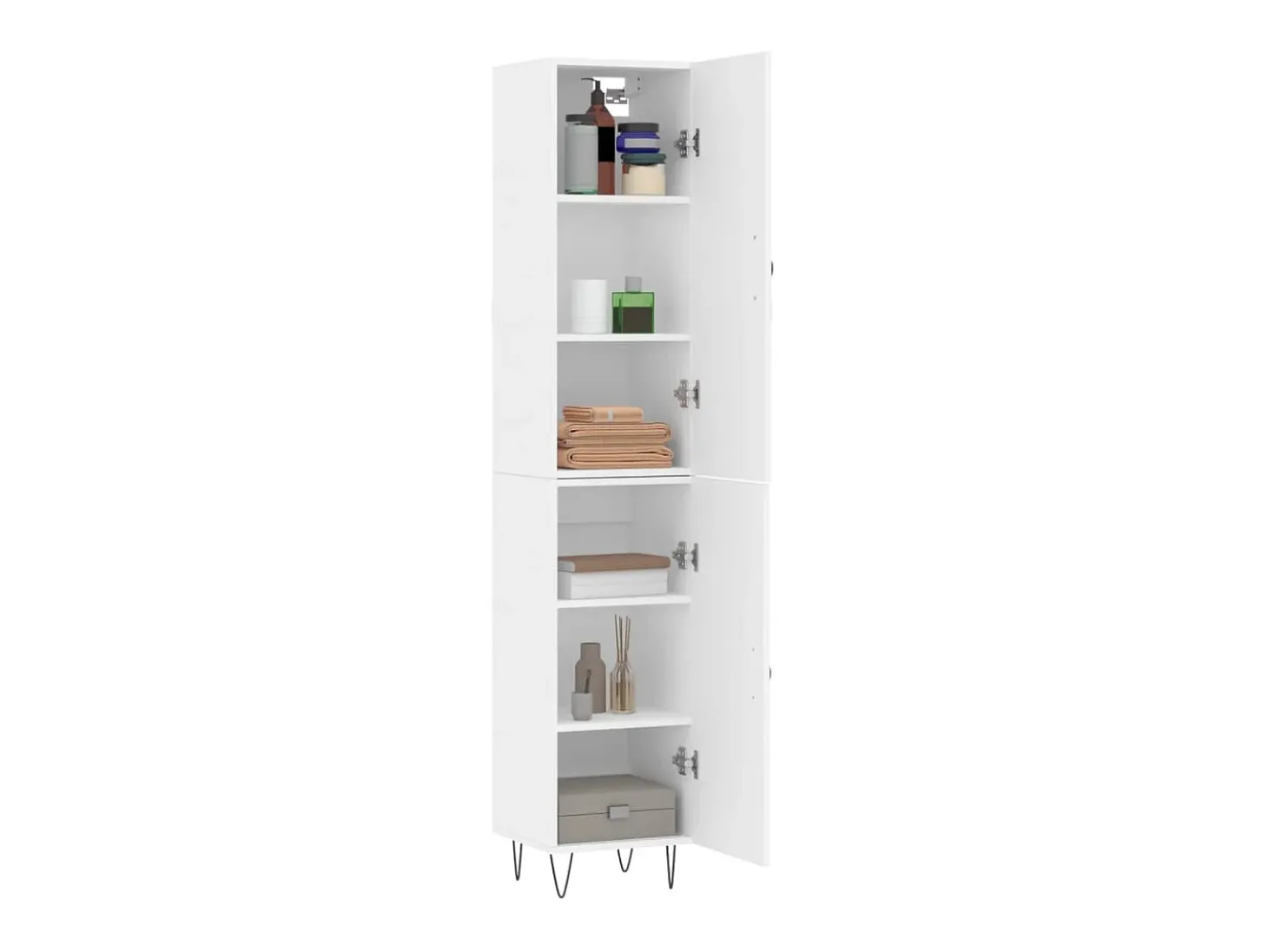 Aparador alto blanco 34,5x34x180 cm Madera contrachapada