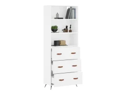 Aparador alto blanco 69,5x34x180 cm Madera contrachapada