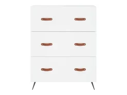 Aparador alto blanco 69,5x34x180 cm Madera contrachapada