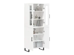 Aparador alto blanco 69,5x34x180 cm Madera contrachapada