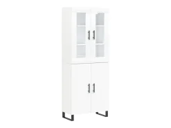 Aparador alto blanco 69,5x34x180 cm Madera contrachapada