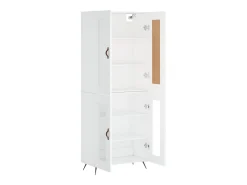 Aparador alto blanco 69,5x34x180 cm Madera contrachapada