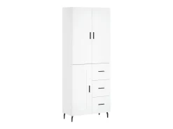 Aparador alto blanco 69,5x34x180 cm Madera contrachapada