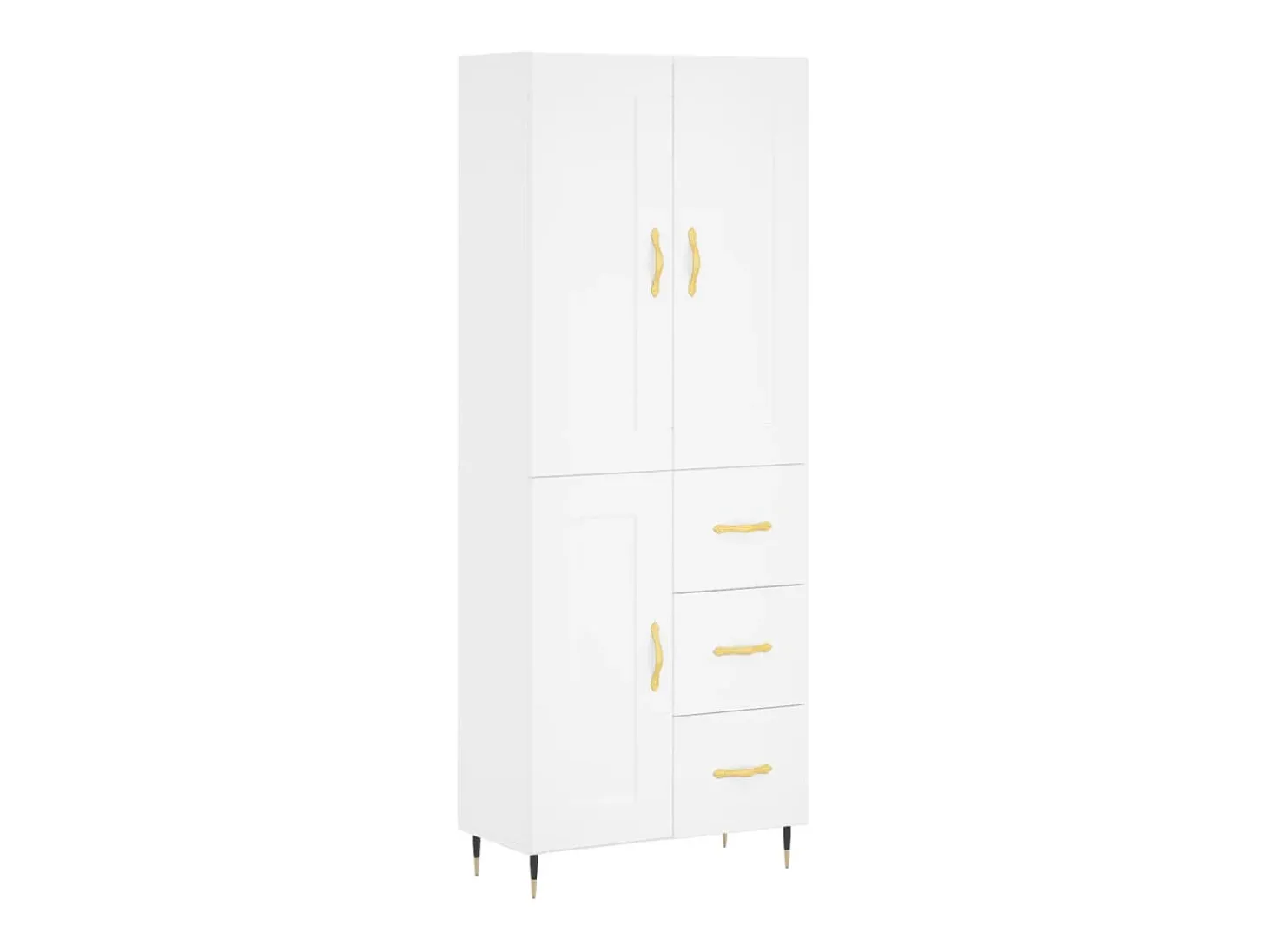 Aparador alto blanco 69,5x34x180 cm Madera contrachapada